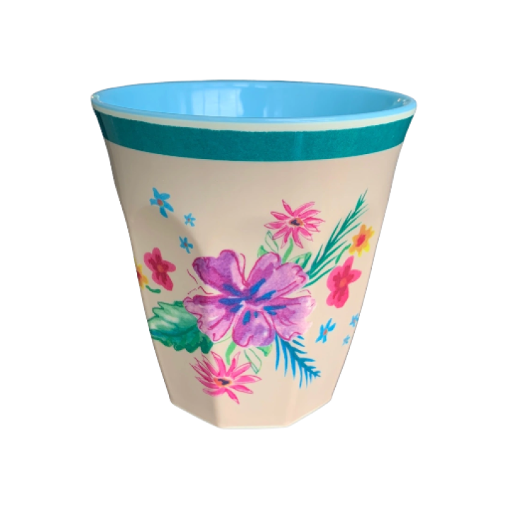 Melamine beker Arda Bloom print - Rice