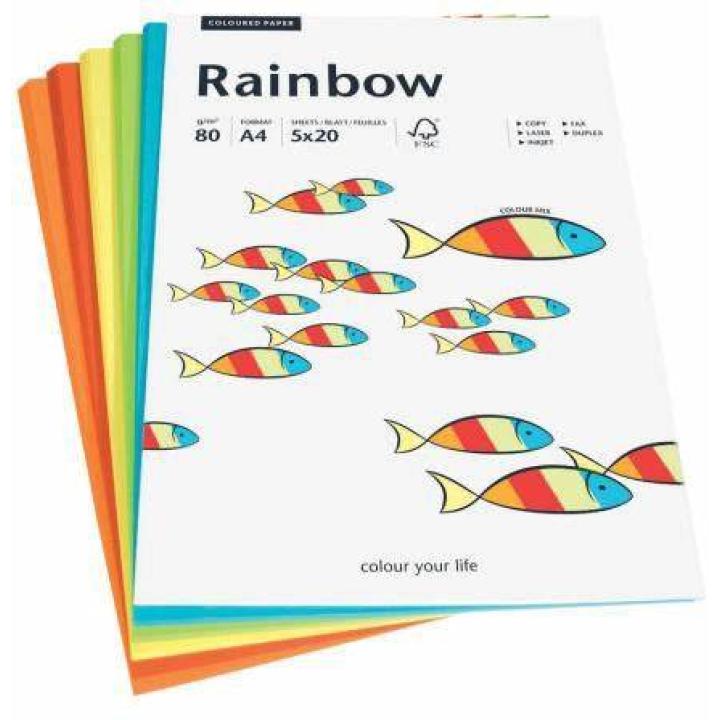 Rainbow A4 papier 80g/m2 colour mix intensive (100vel)