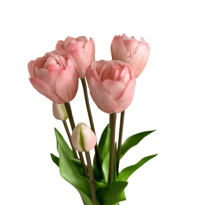 Tulpen bundel met 7 dubbeltulpen zacht roze