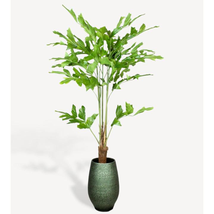 Palm Fishtail Kunstplant - 135 cm - Noor Sierpot Groen - Keramiek