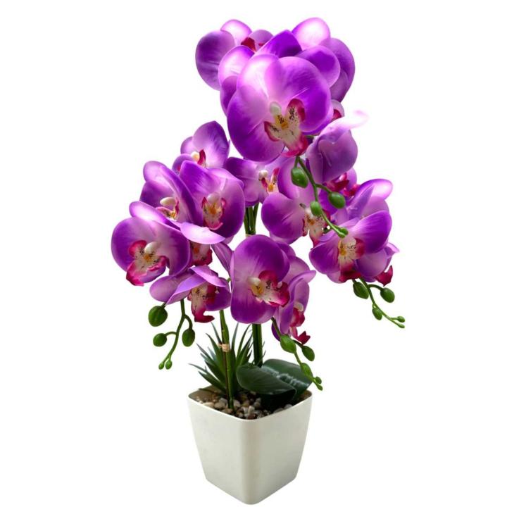 Orchidee Kunstbloem Paars 55 cm