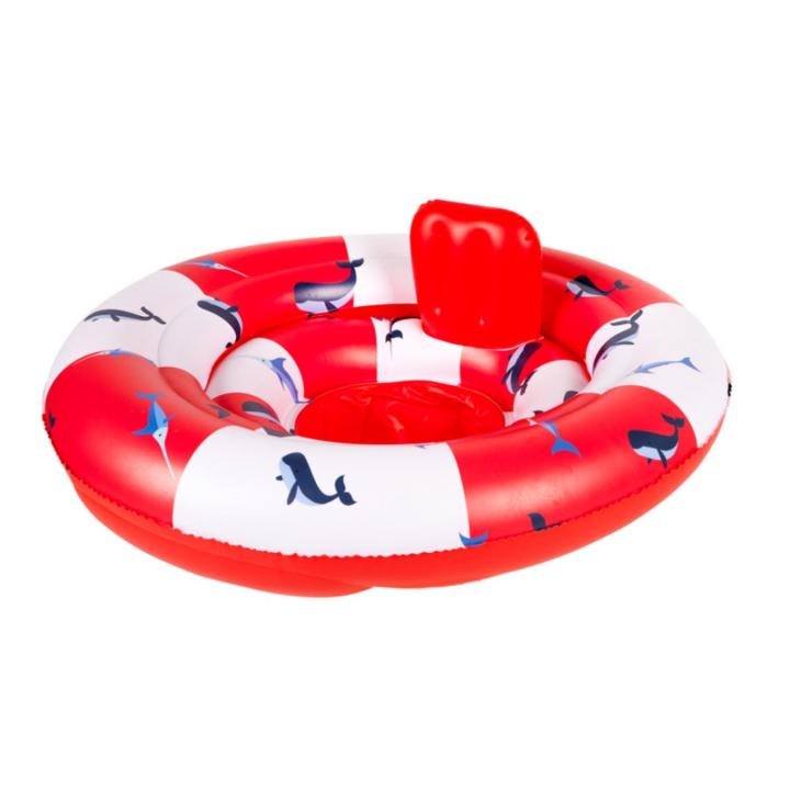 Swim Essentials Baby Zwemband Walvis - Baby Float & Zwemzitje - 0-1 jaar - Rood/Wit