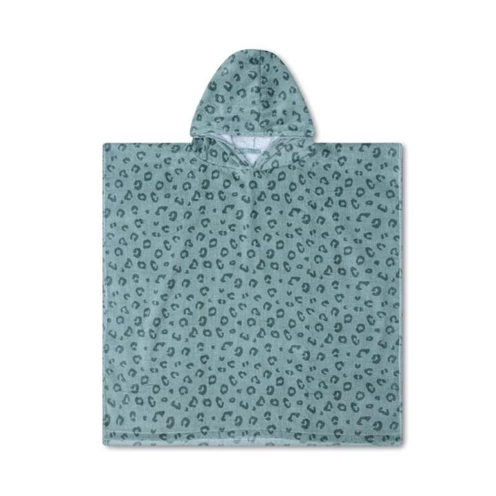 Strandponcho of badcape van Swim Essentials in groene panter print van 65 x 65 cm