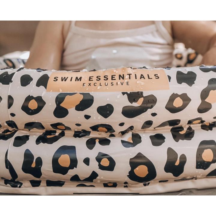 Swim Essentials Babyzwembadje Opblaasbaar - Zwembad Baby - Beige Panterprint - Ø 60 cm
