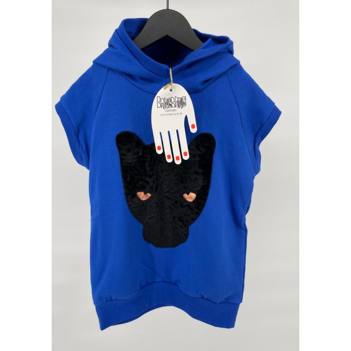 Hoodie Korte Mouw Blauw Panter Maat 110
