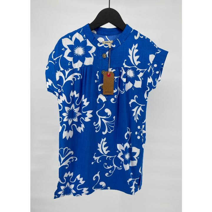 Jurk Blauw Wit Korte Mouw - 116 - Nieuw