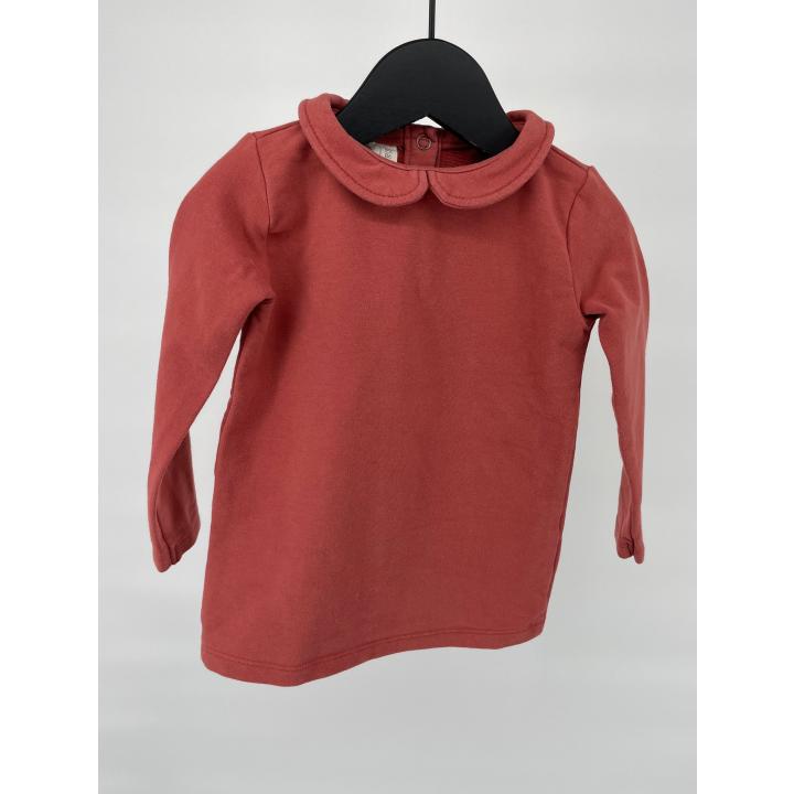 Top Peter Pan Kraag Rood Maat 80 / 86