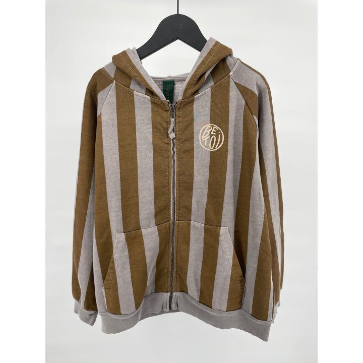 Vest Bruin Grijs Gestreept Maat 140 / 146