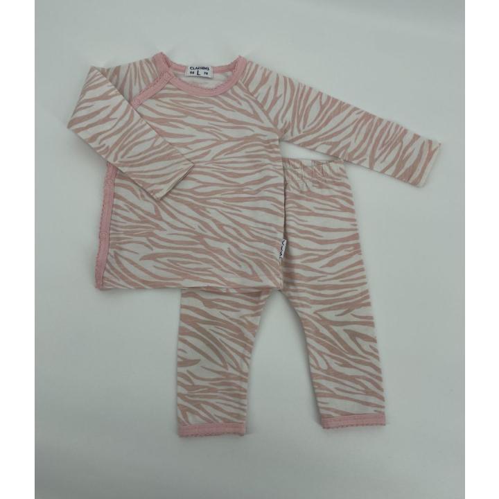 Pyjama Roze Wit Zebraprint Maat 68 / 74