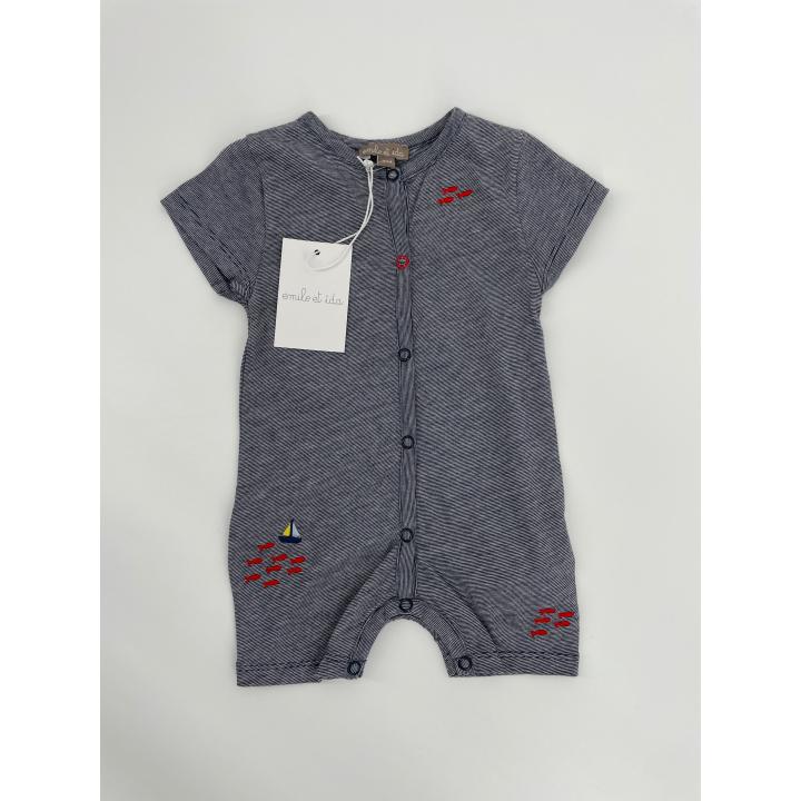 Babypak Donkerblauw Wit Korte Mouw Maat 62