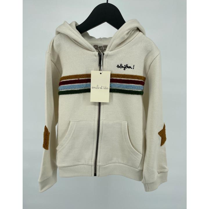 Vest Capuchon Beige Sterren Maat 104