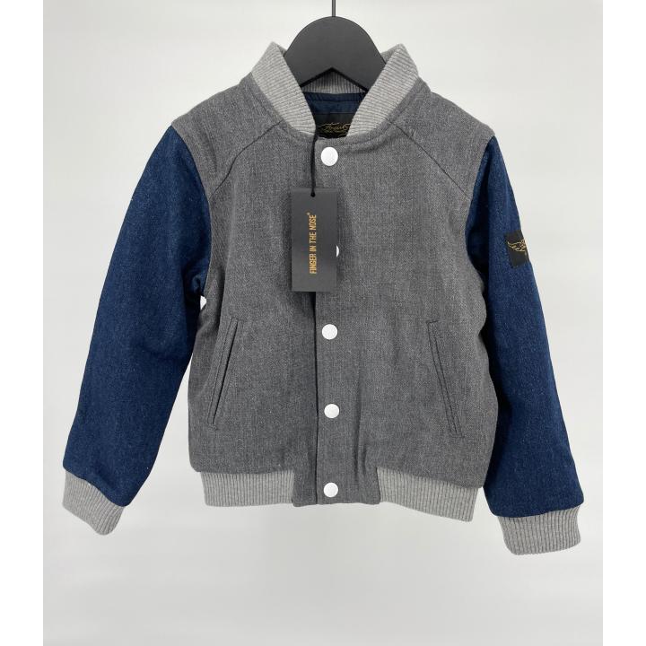 Jas Bomber Grijs Blauw Denim Maat 92