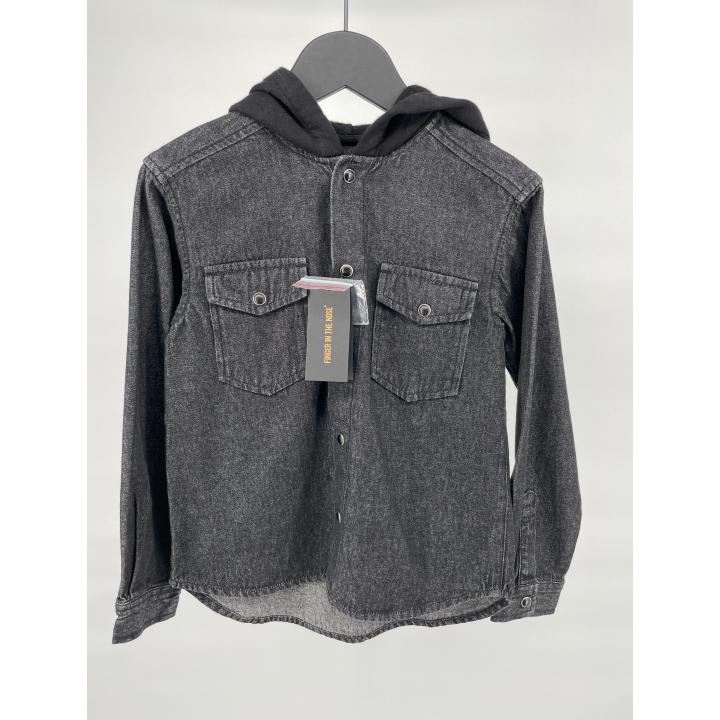 Overhemd Grijs Denim met Capuchon Maat 122
