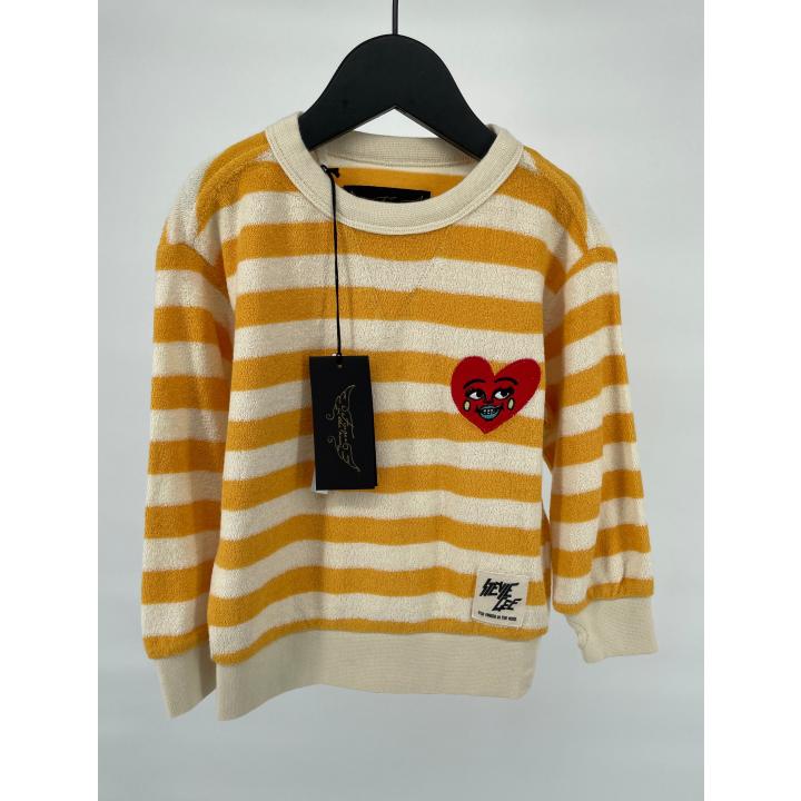 Trui Oranje Beige Gestreept Maat 92
