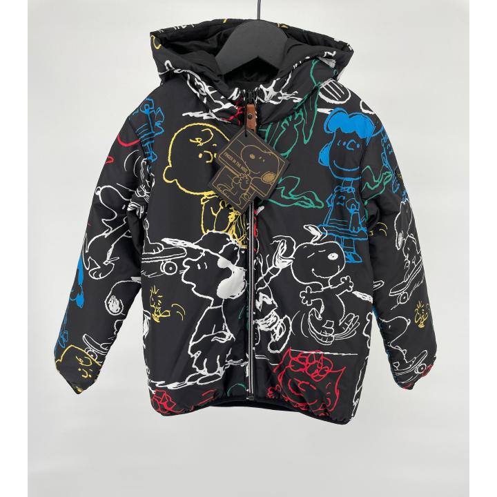 Jas Windbreker Zwart met Snoopy Print - 110 - Nieuw