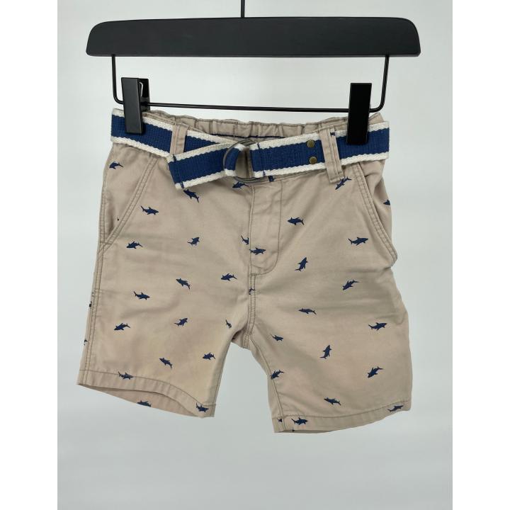 Korte Broek Beige met Haaien Maat 92