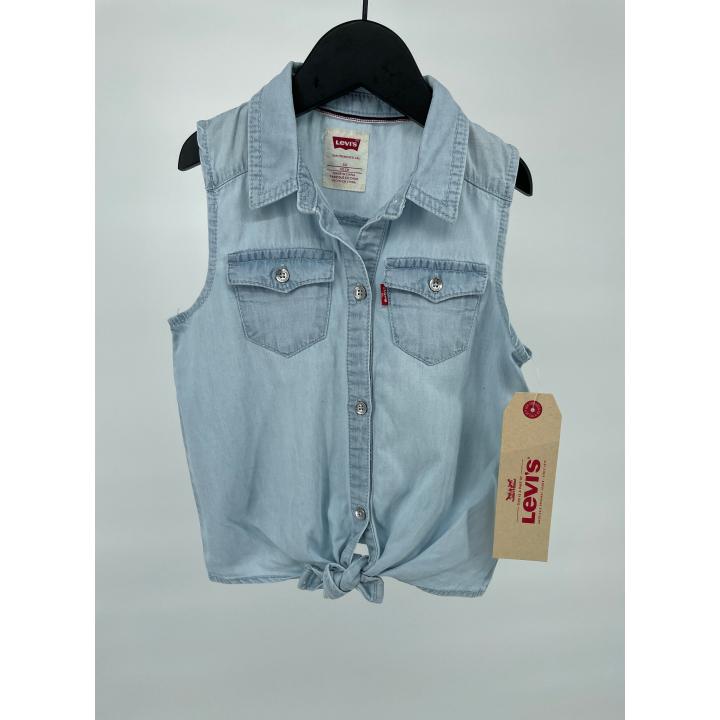 Top Denim Lichtblauw Mouwloos Maat 110