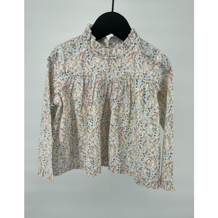 Top Beige Roesjes Bloemen Patroon Maat 92
