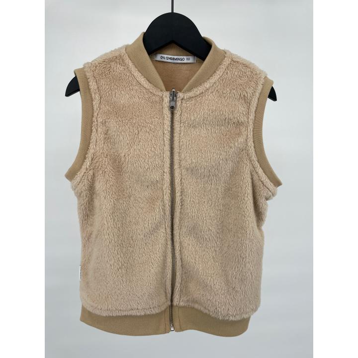 Bodywarmer Vest Fake Fur Beige Maat 146 / 152