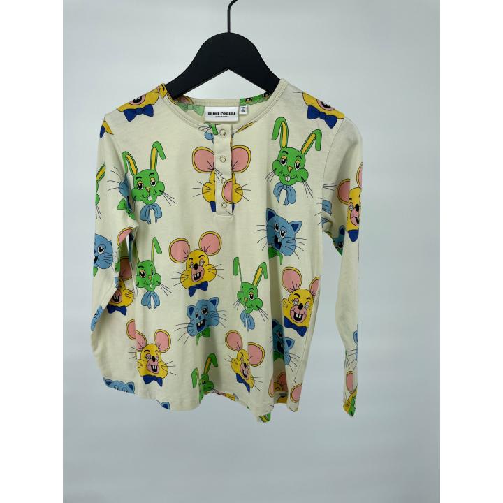 Longsleeve Beige Dieren Print Maat 128 / 134