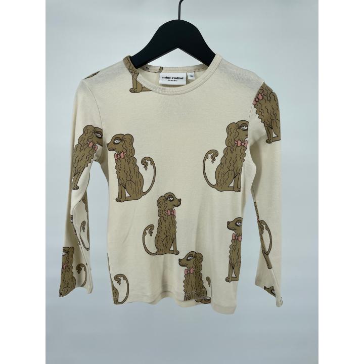 Longsleeve Beige Hondjes Maat 116 / 122