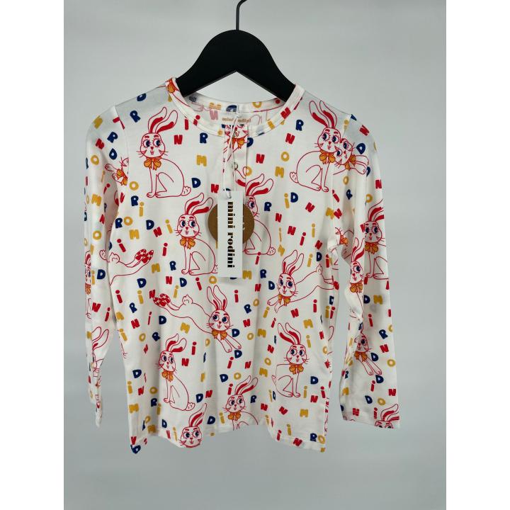 Longsleeve Beige Konijnen Letter Print - 116 / 122 - Nieuw