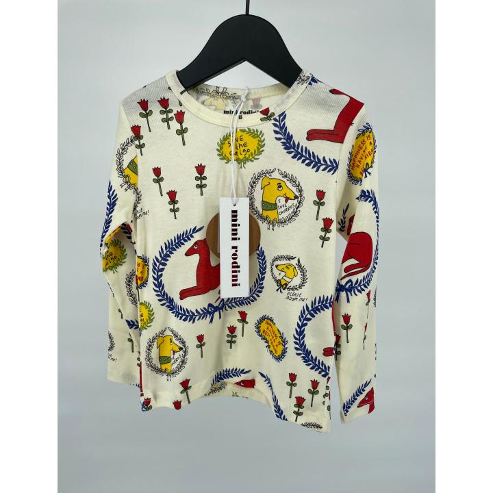 Longsleeve Beige Honden Print - 92 / 98 - Nieuw
