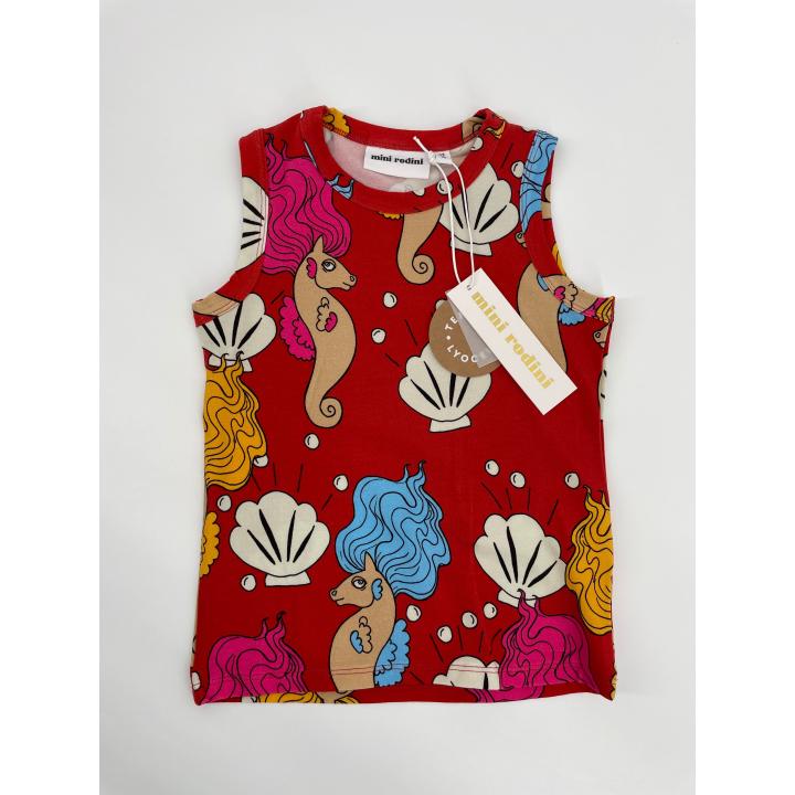 Tanktop Rood Zeepaardjes Print - 92 / 98 - Nieuw