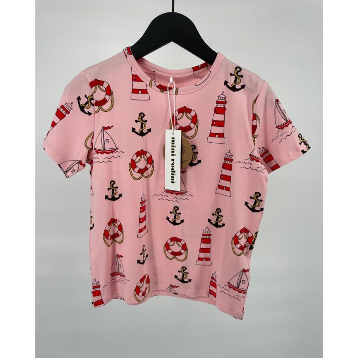 T-shirt Roze Vuurtoren Print - 128 / 134 - Nieuw
