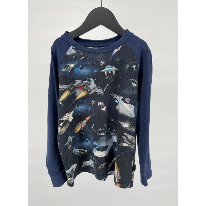 Longsleeve Donkerblauw Ruimteprint Maat 110