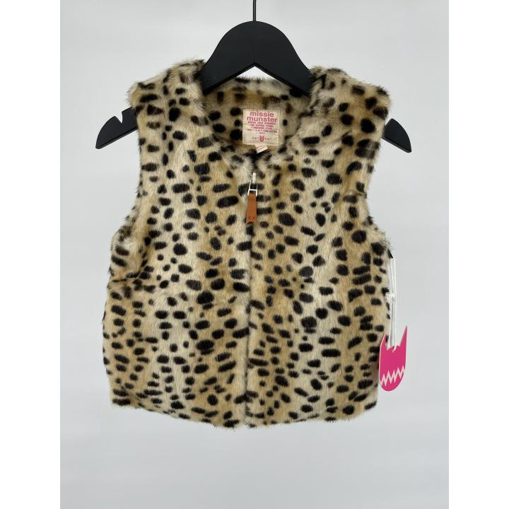 Bodywarmer Vest Beige Cheetah - 92 - Nieuw