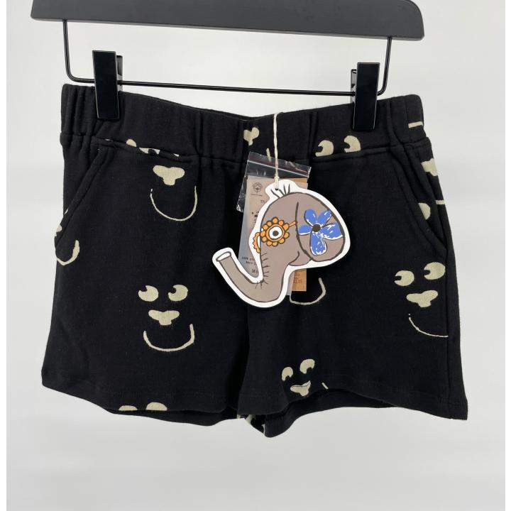 Korte Broek Zwart Apen Gezichtjes - 122 / 128 - Nieuw