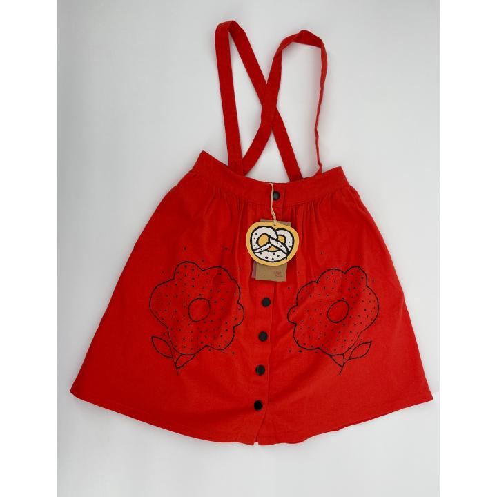 Rok Rood Bloemen - 98 / 104 - Nieuw