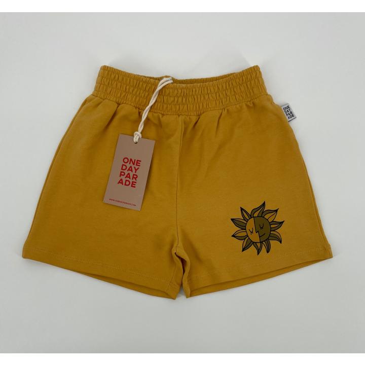 Korte Broek Geel met Zon - 110 / 116 - Nieuw
