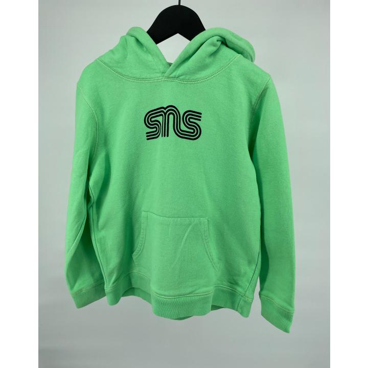 Hoodie Fluor Groen met Logo  Maat 140 / 146