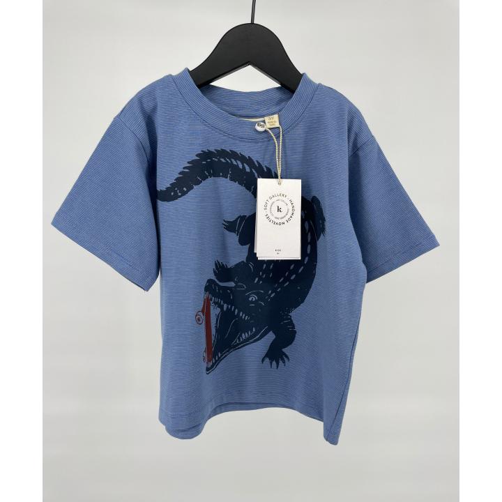 T-shirt Blauw Krokodil Skateboard - 98 - Nieuw