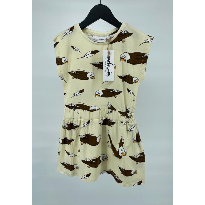 Jurk Beige Adelaars Print - 104 / 110 - Nieuw