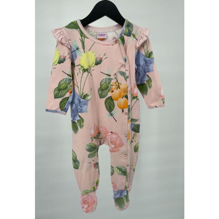 Pyjama Roze Bloemen Print Maat 80