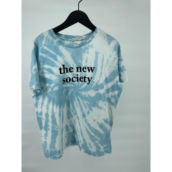 T-shirt Blauw Wit Tie Dye Maat 158 / 164