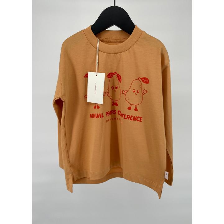 Longsleeve Oranje met Rood Peren Print - 92 - Nieuw