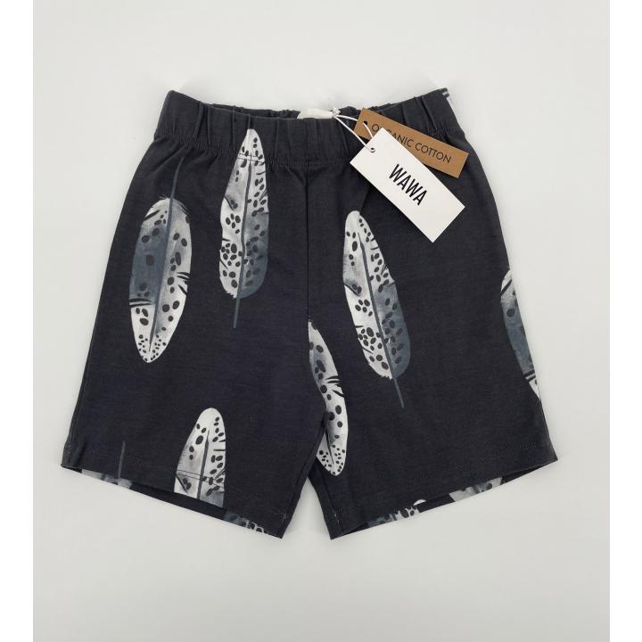 Korte Broek Grijs met Veren Print - 110 / 116 - Nieuw