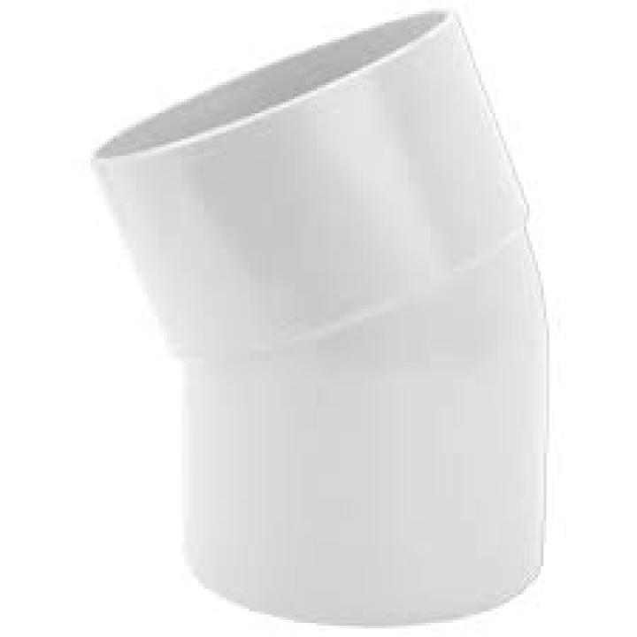 PVC HWA Bocht Wit mof-spie - 80mm bocht 22°