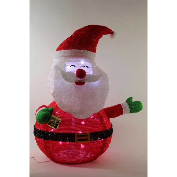 Popup Kerstfiguur kerstman met 45 witte Led Lampjes