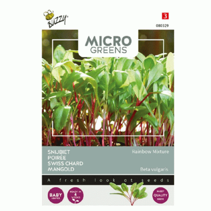 Buzzy® Microgreens, Snijbiet Regenboogmengsel