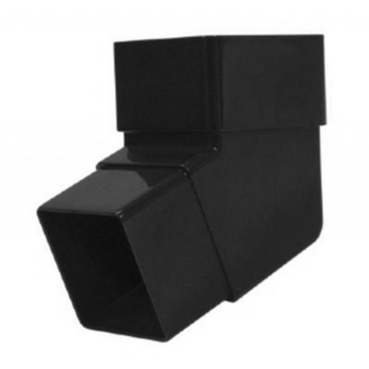 Regenpijp vierkant bocht 112 graden zwart 65mm