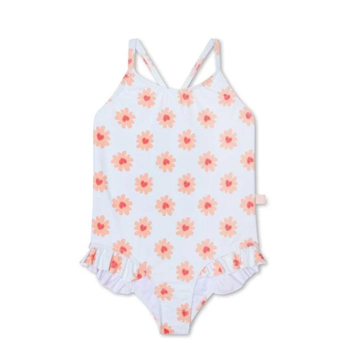 Swim Essentials UV werend badpak voor meisjes flower hearts maat 110/116