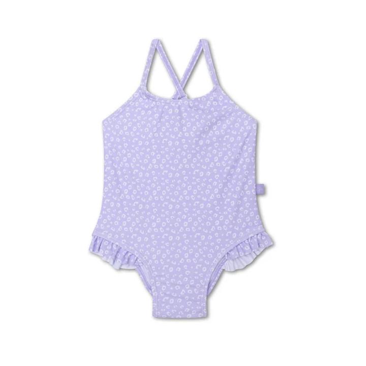 Swim Essentials UV kinder badpak lila panterprint maat 110/116