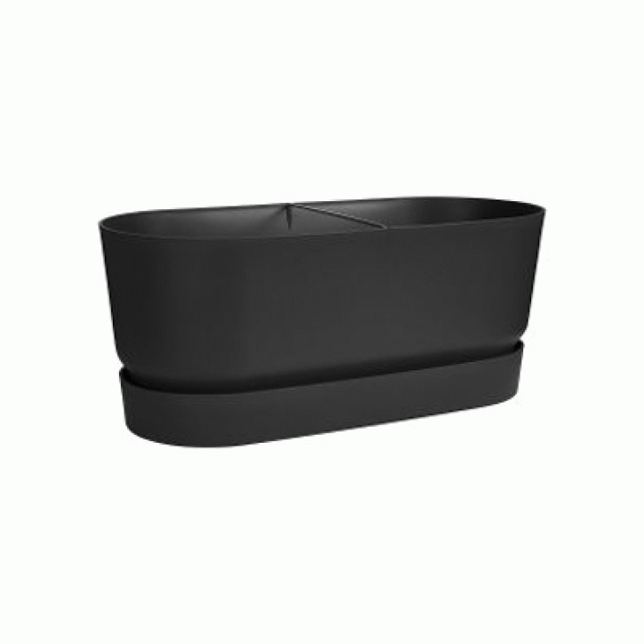Elho Greenville terrace trough 80 cm Living black wheels
