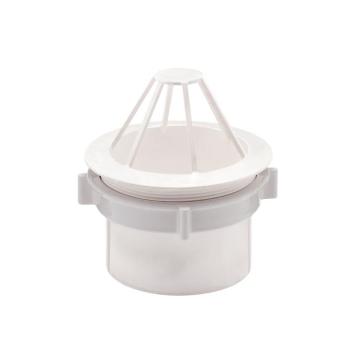 PVC Uitloop met wartel en bladvanger 80mm wit
