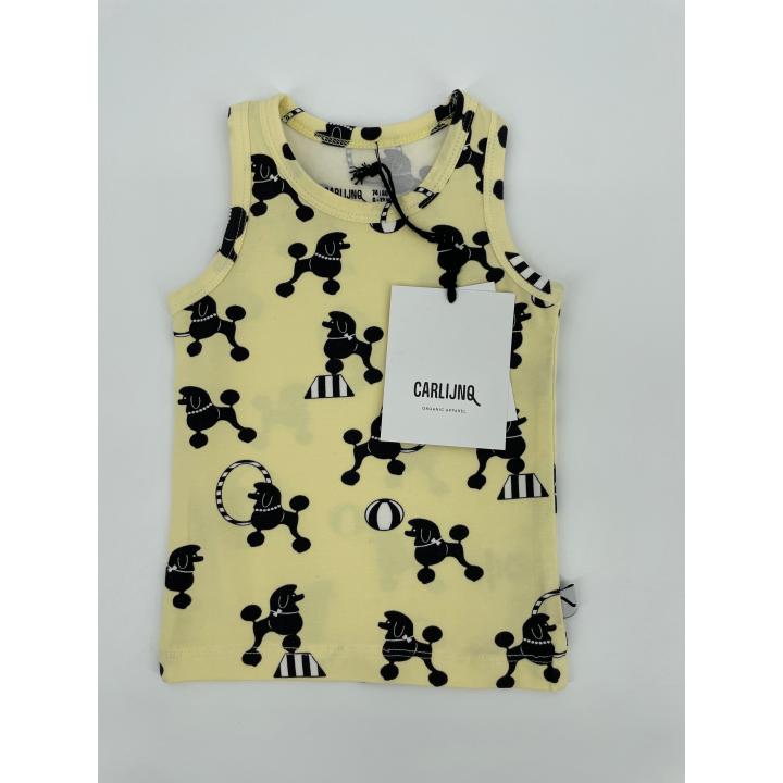 Tanktop Geel met Poedels - 74 / 80 - Nieuw